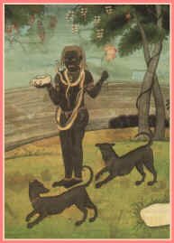 The deity Bhairava and his black dogs, from http://www.khandro.net/animal_dog.htm